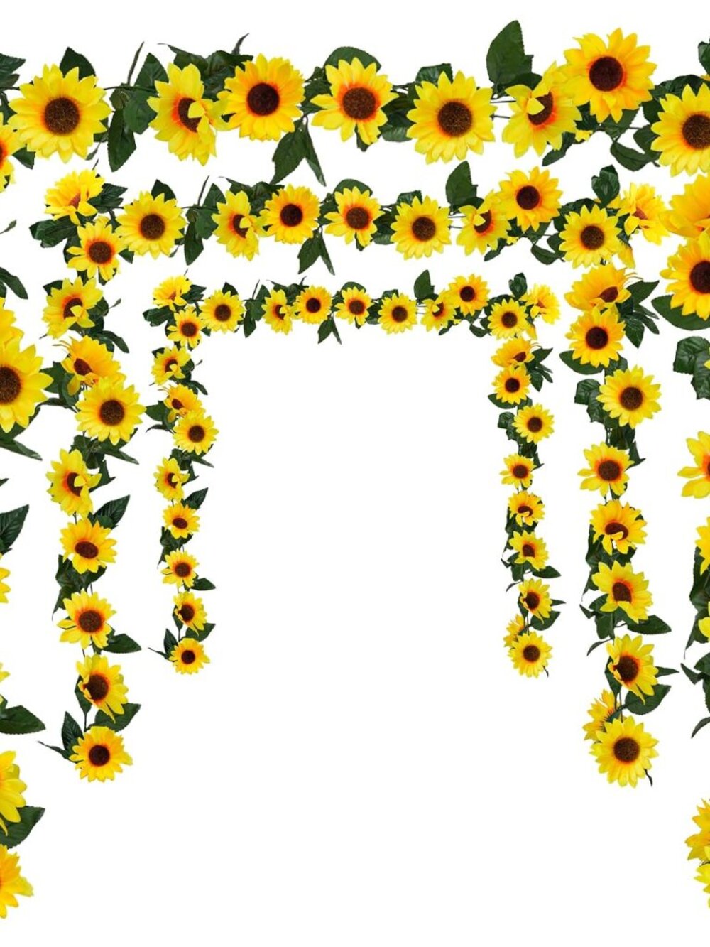 3 Pack Artificial Sunflower Garland, 7.5ft/Strand Silk Sunflowers Hanging Vines